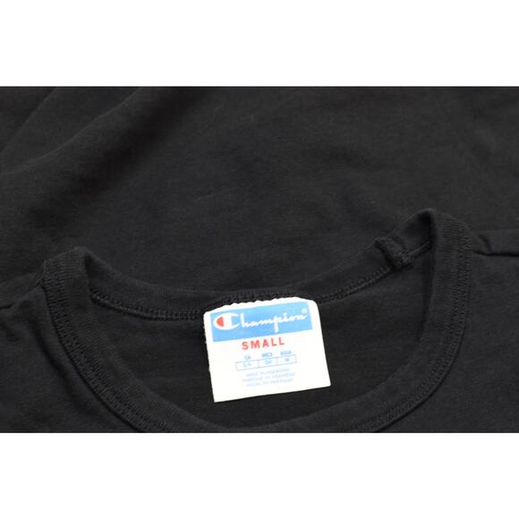 Champion Small Black Sport Laurel Crest Logo Graphic T-Shirt Tee - Picture 8 of 8